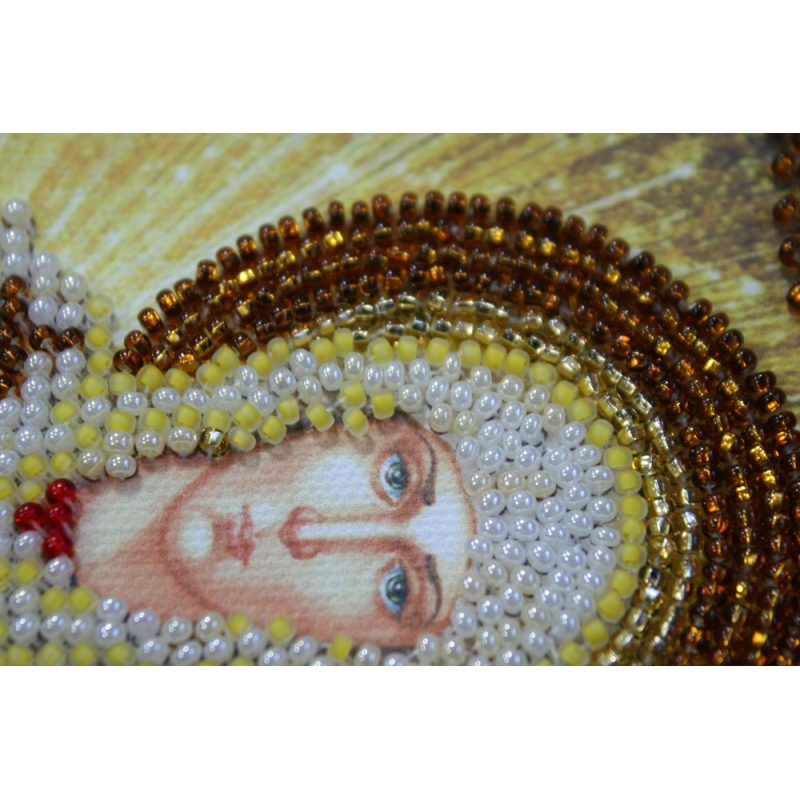 Mini Icon Bead Embroidery Kit on Art Canvas "St. Alevtina"