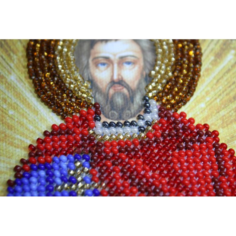 Mini Icon Bead Embroidery Kit on Art Canvas "St. Trophimus"