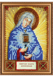 Mini Icon Bead Embroidery Kit on Art Canvas "St.Clara"