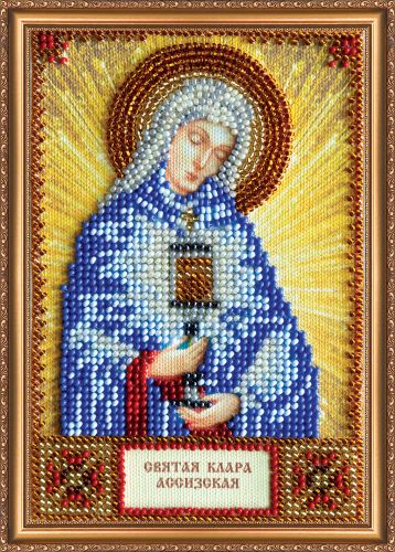 Mini Icon Bead Embroidery Kit on Art Canvas "St.Clara"