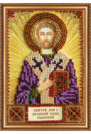 Mini Icon Bead Embroidery Kit on Art Canvas "St.Leo"