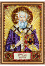Mini Icon Bead Embroidery Kit on Art Canvas "St.Athanasius"