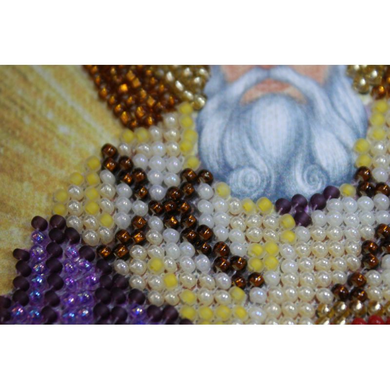 Mini Icon Bead Embroidery Kit on Art Canvas "St.Athanasius"