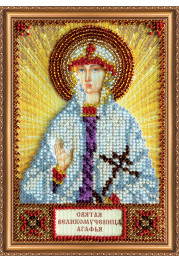 Mini Icon Bead Embroidery Kit on Art Canvas "St.Agatha"