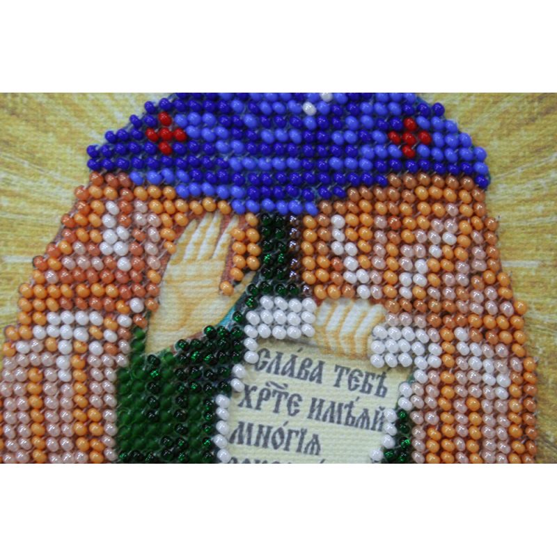 Mini Icon Bead Embroidery Kit on Art Canvas "St. Pauline"