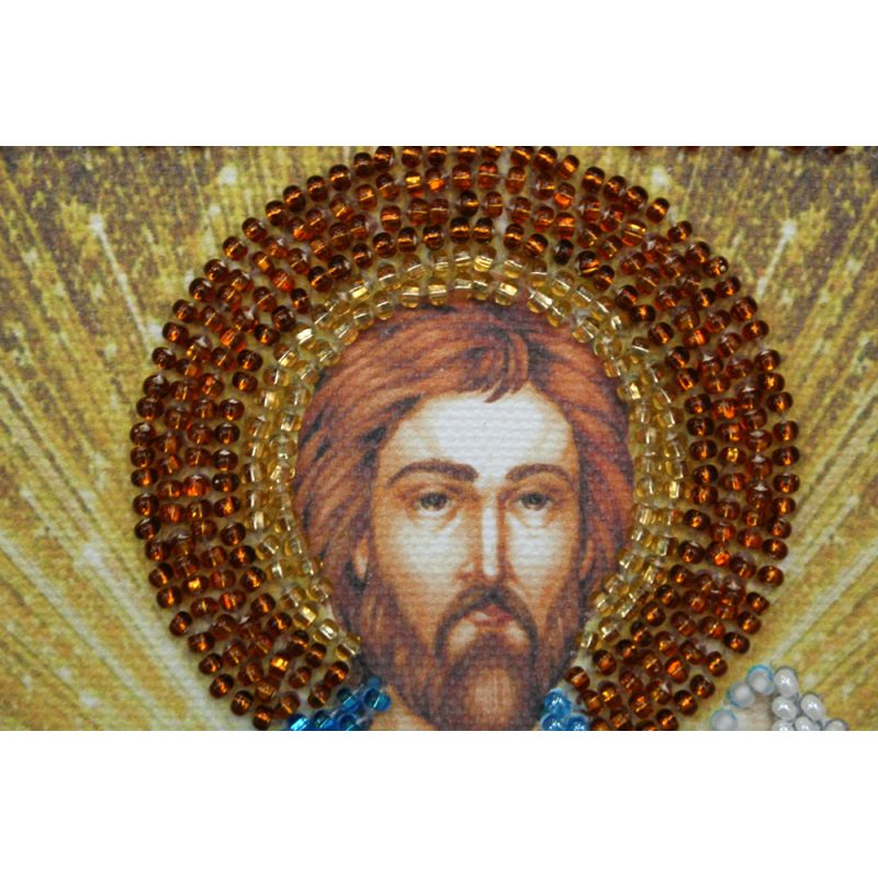 Mini Icon Bead Embroidery Kit on Art Canvas "St. Symeon"