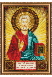 Mini Icon Bead Embroidery Kit on Art Canvas "St. Matthew"