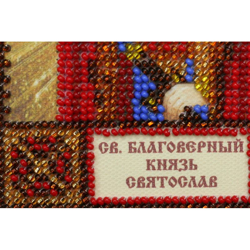 Mini Icon Bead Embroidery Kit on Art Canvas "St. Svyatoslav"