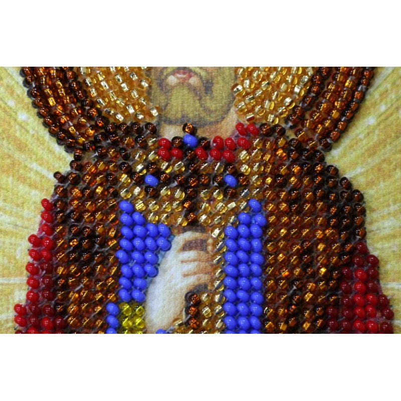 Mini Icon Bead Embroidery Kit on Art Canvas "St. Svyatoslav"
