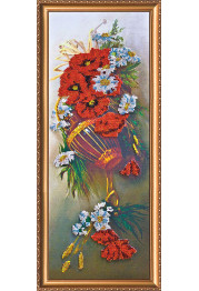 Bead Embroidery Kit on Art Canvas "Wild flowers"