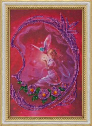 Bead Embroidery Kit on Art Canvas "Fairy"