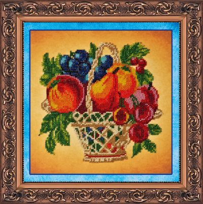 Bead Embroidery Kit on Art Canvas "Fruit"