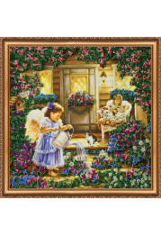 Bead Embroidery Kit on Art Canvas "Angels"