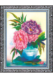 Bead Embroidery Kit on Art Canvas "Peonis"