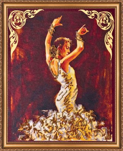 Bead Embroidery Kit on Art Canvas "Catherine"