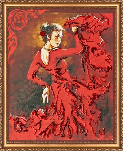 Bead Embroidery Kit on Art Canvas "Carmen"