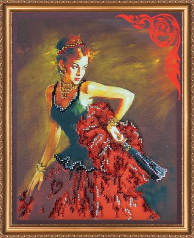 Bead Embroidery Kit on Art Canvas "Consuelo"