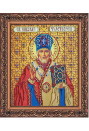 Bead Embroidery Kit on Art Canvas "St. Nicholas the Miracle"