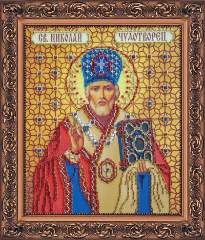 Набір для вишивання бісером на художньому полотні "Микола Чудотворець"