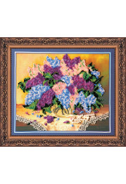 Bead Embroidery Kit on Art Canvas "Lilacs"