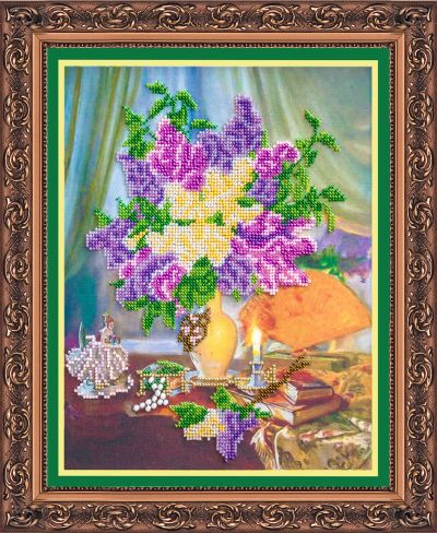 Bead Embroidery Kit on Art Canvas "Etude"
