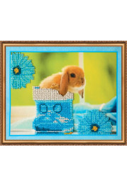 Bead Embroidery Kit on Art Canvas "Rabbits – 3"