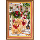 Bead Embroidery Kit on Art Canvas "Christmas Morning"