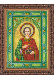 Bead Embroidery Kit on Art Canvas "St. Panteleimon"