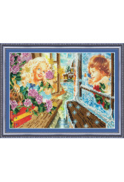 Bead Embroidery Kit on Art Canvas "Kay and Gerda"
