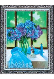 Bead Embroidery Kit on Art Canvas "Lilac ambience"