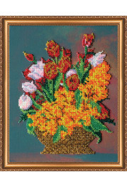 Bead Embroidery Kit on Art Canvas "Mimosa"