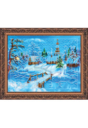 Bead Embroidery Kit on Art Canvas "Country evenings"