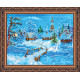 Bead Embroidery Kit on Art Canvas "Country evenings"