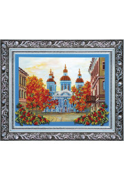 Bead Embroidery Kit on Art Canvas "St. Nicolas Cathedral"