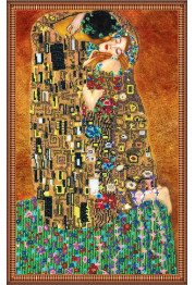 Bead Embroidery Kit on Art Canvas "The kiss"