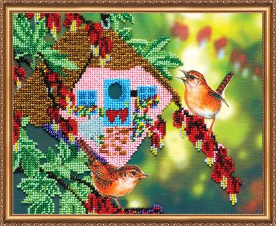Bead Embroidery Kit on Art Canvas "In the garden – 2"