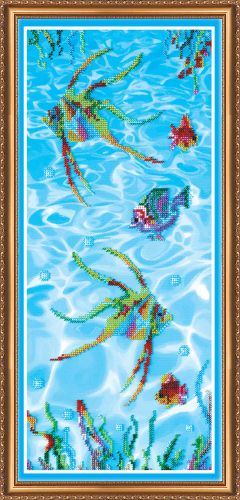 Bead Embroidery Kit on Art Canvas "Fish – 3"