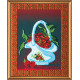 Bead Embroidery Kit on Art Canvas "Raspberry"