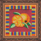Bead Embroidery Kit on Art Canvas "Orange"