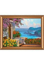 Bead Embroidery Kit on Art Canvas "Gurzuf"