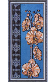Bead Embroidery Kit on Art Canvas "Orchids – 2"
