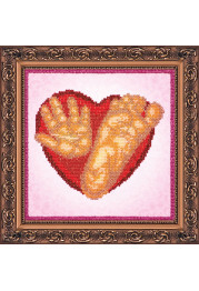 Bead Embroidery Kit on Art Canvas "Baby imprints (girl)"