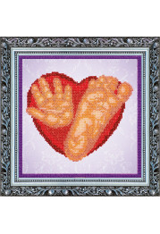 Bead Embroidery Kit on Art Canvas "Baby imprints (boy)"