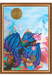 Bead Embroidery Kit on Art Canvas "Dragon"