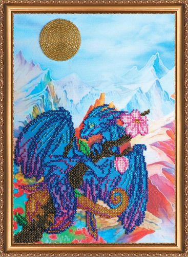 Bead Embroidery Kit on Art Canvas "Dragon"