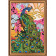 Bead Embroidery Kit on Art Canvas "Peacock"