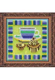 Bead Embroidery Kit on Art Canvas "Hot chocolate"