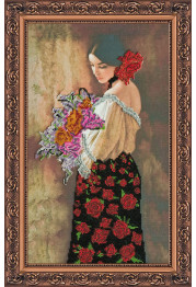 Bead Embroidery Kit on Art Canvas "Marcela"