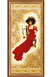 Bead Embroidery Kit on Art Canvas "Lady Rose"