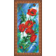 Bead Embroidery Kit on Art Canvas "Poppy dawn"